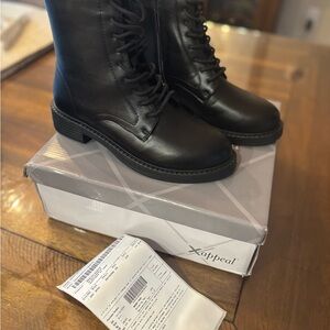 Xappeal Sleek Black Combat Boots